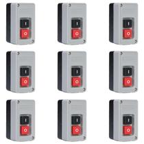 Kit 9 Chave Liga e Desliga p/ Acionamento Motor Bipolar 30A Cor:Cinza Kit 9 Chave Liga e Desliga p/ Acionamento Motor Bipolar 30A Cor:Cinza