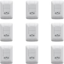 Kit 9 Conjunto 2 Interruptores Paralelo + 1 Tomada 20a 250v