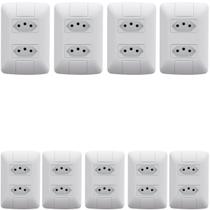 Kit 9 Conjunto 2 Tomadas 2P+T 4x2 10A 250V Tramontina Aria Kit 9 Conjunto 2 Tomadas 2P+T 4x2 10A 250V Tramontina Aria