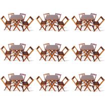 Kit 9 Conjunto com Jogo de Mesa 60x60 com 4 Cadeiras Dobráveis - Imbúia Kit 9 Conjunto com Jogo de Mesa 60x60 com 4 Cadeiras Dobráveis - Imbúia