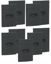 Kit 9 conjunto de tomada 10a grafite up schneider