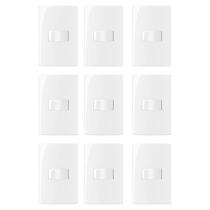 Kit 9 conjunto interruptor simples 4x2 10a 250v com placa margirus sleek branco Kit 9 conjunto interruptor simples 4x2 10a 250v com placa margirus sleek branco