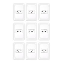 Kit 9 Conjunto Tomada 2P+T Branco pop 10a 250v 4x2 pial legrand LGX030 com placa e suporte Kit 9 Conjunto Tomada 2P+T Branco pop 10a 250v 4x2 pial legrand LGX030 com placa e suporte