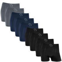 Kit 9 Cueca Boxer Box Basic Microfibra Sem Costura Elastano