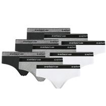 Kit 9 Cuecas Adulto Selene Modelo Slip De Algodão Com Elástico De 30 MM