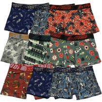 Kit 9 Cuecas Boxer Infantil Fristyle Em Microfibra Estampada