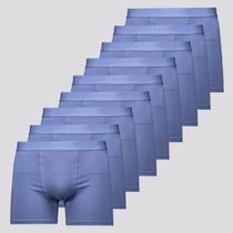 Kit 9 Cuecas Boxer Lupo Elastic Soft Azul Kit 9 Cuecas Boxer Lupo Elastic Soft Azul
