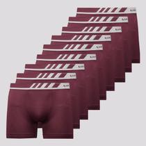 Kit 9 Cuecas Boxer Lupo Microfibra Bordô