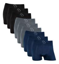 Kit 9 Cuecas Boxer Masculina Sem Costura Microfibra Original