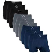 Kit 9 Cuecas Boxer Sem Costura em Microfibra RP Kit 9 Cuecas Boxer Sem Costura em Microfibra RP