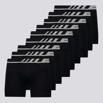 Kit 9 Cuecas Lupo Boxer Microfibra Preta e Cinza