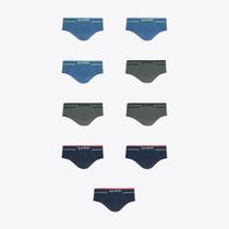 Kit 9 Cuecas Lupo Slip Fio Texturizado Sortidos 00624-003