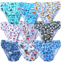 Kit 9 Cuecas Slip infantil Tampinha Cores e Estampas Sortida Kit 9 Cuecas Slip infantil Tampinha Cores e Estampas Sortida