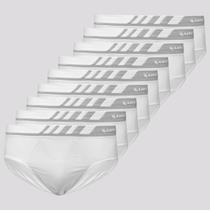 Kit 9 Cuecas Slip Lupo Microfibra Sem Costura Branca