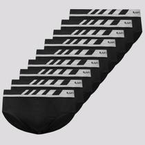 Kit 9 Cuecas Slip Lupo Microfibra Sem Costura Preta