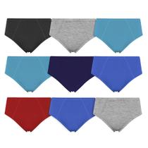 Kit 9 Cuecas Slip Selene Algodão Infantil