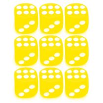 Kit 9 Dados Amarelo 6 Lados 1mm Orixás Umbanda Erês