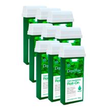 Kit 9 Depilflax Cera Depilação Roll On Refil 100g - Hortelã