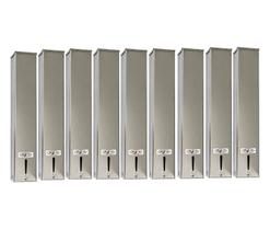 Kit 9 Dispensers Quadrado 200ml Inox Kit 9 Dispensers Quadrado 200ml Inox