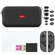 Kit 9 em 1 Ipega Para Nintendo Switch 2, Case + Capa de Silicone + Película + Acessórios, Preto, PG-2194P Kit 9 em 1 Ipega Para Nintendo Switch 2, Case + Capa de Silicone + Película + Acessórios, Preto, PG-2194P