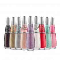 Kit 9 Esmaltes Impala Coleção Viva, Ame e Brilhe Glitter 3D