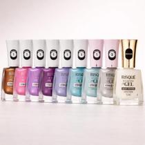 Kit 9 Esmaltes Risqué Diamond Gel Cybercolors Nova Coleção