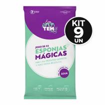 Kit 9 Esponja Mágica de Melamina Tira Manchas Riscos Mágica Branca Multiuso Kit 9 Esponja Mágica de Melamina Tira Manchas Riscos Mágica Branca Multiuso