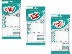 Kit 9 esponja mágica limpeza pesada bucha buchinha 3pct c/3