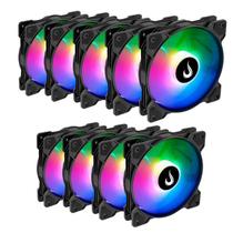 Kit 9 Fans Rise Mode X Led Rainbow 120mm Preto - RM-XLD-RBW-9 Kit 9 Fans Rise Mode X Led Rainbow 120mm Preto - RM-XLD-RBW-9