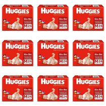 Kit 9 Fraldas Huggies Supreme Care Jumbo M c/24 Unidades