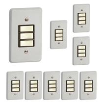 Kit 9 Interruptor Simples Horizontal 10a/250v Cinza Pial Kit 9 Interruptor Simples Horizontal 10a/250v Cinza Pial