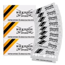 Kit 9 Lâminas de Barbear Navalha para Barbeador Fio Duplo Aço Inox Wilkinson Sword Kit 9 Lâminas de Barbear Navalha para Barbeador Fio Duplo Aço Inox Wilkinson Sword