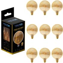 Kit 9 Lâmpada Led Filamento Retrô Borda Flame 4w Biv 2200k