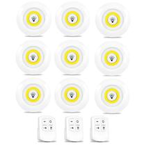 Kit 9 Lâmpada Spot Luminária Luz Led Sem Fio Com 3 Controles Kit 9 Lâmpada Spot Luminária Luz Led Sem Fio Com 3 Controles