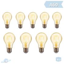 Kit 9 Lâmpadas Filamento Led Retro Vintage A60 Kit 9 Lâmpadas Filamento Led Retro Vintage A60