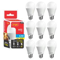 Kit 9 Lâmpadas Led 6,5w E27 Autovolt 3000k Branco Quente Cor Da Luz Amarela Ultra Economica P/ Sala Quarto Cozinha