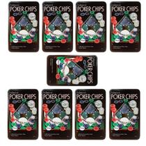 Kit 9 Latas Poker Chips Com 100 Fichas + 1 Ficha Dealer Cada