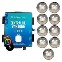Kit 9 LED RGB 7,5W + Central de Comando Globaltech 120W