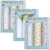 Kit 9 Lenços Bolso Feminino Presidente 30x30 Presente Mãe Vó
