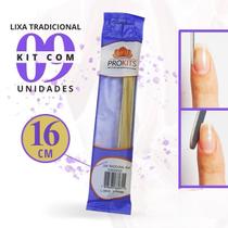 Kit 9 Lixas de Unhas Canário 16 cm Cuidados Com as Unhas Prokits