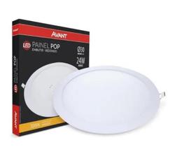 Kit 9 luminária led redonda 24 w 3000 k, design leve e moderno slim