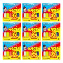 Kit 9 Massinha De Modelar 6 Cores Magix 90g Multicolor