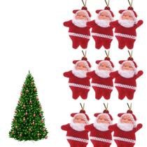 Kit 9 Mini Papai Noel Pendente Decoração Enfeite Natalino para Arvore de Natal Porta Decorar