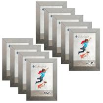Kit 9 Molduras Porta Retrato 10X15 Prateado Kit 9 Molduras Porta Retrato 10X15 Prateado