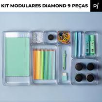 Kit 9 Organizador Multiuso Modular P/ Gavetas de Acrílico, Porta Talheres - Paramount
