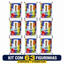 Kit 9 Pacotinho de Figurinha da Copa do Mundo 2026 Oficial (63 figurinhas) Panini Kit 9 Pacotinho de Figurinha da Copa do Mundo 2026 Oficial (63 figurinhas) Panini