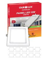 Kit 9 Painel Led Embutir 12w Bivolt 6500k Quadrado Ourolux Kit 9 Painel Led Embutir 12w Bivolt 6500k Quadrado Ourolux