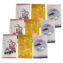 Kit 9 Panos De Copa Estampado Teka Primore 40 x 65 cm