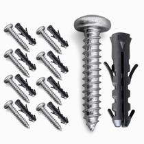 Kit 9 Parafuso Com Bucha 6mm Multiuso Phillips 42x32 Aço Para Fixação Em Tijolo Parede Concreto