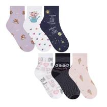 Kit 9 pares de Meias Feminina Cano Médio Algodão Selene 7740